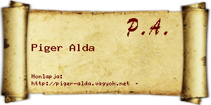 Piger Alda névjegykártya